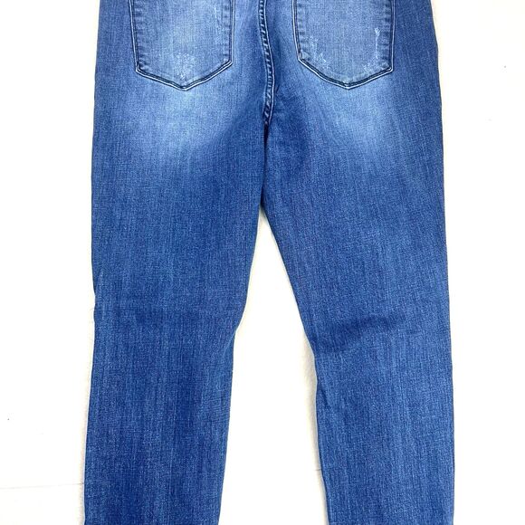 KanCan Button Fly Denim Jeans Women's XL Distressed Frayed Hem Blue High Rise - Picture 12 of 16